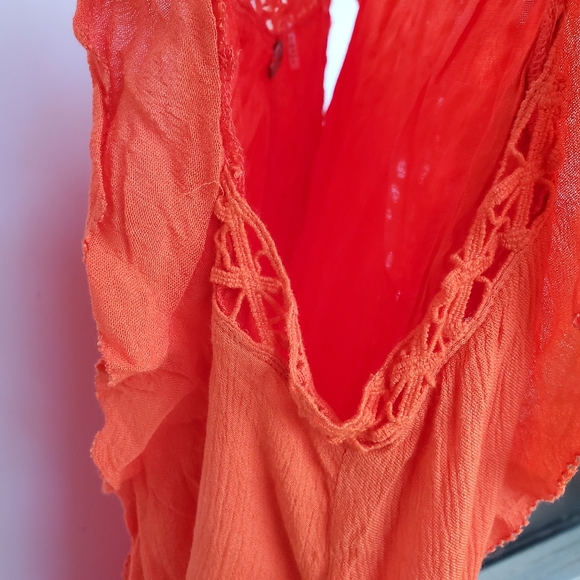 FREE People One Priscilla  Mini Dress Orange Size S - Picture 6 of 13